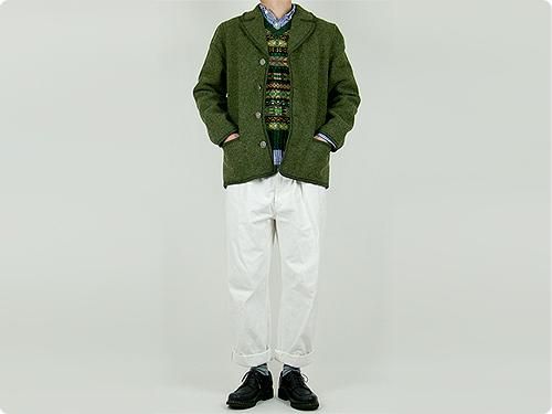 LANDLEBEN Tailored Collar Tyrolean jacket OLIVE