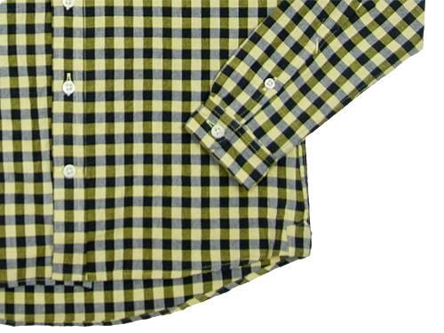 maillot sunset big gingham B.D. shirts BIG BLACK x YELLOW