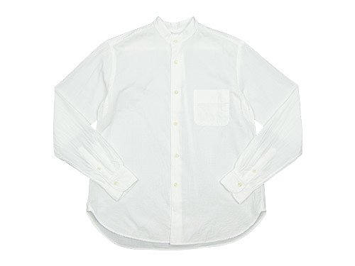 maillot gauze cotton stand collar shirts WHITE