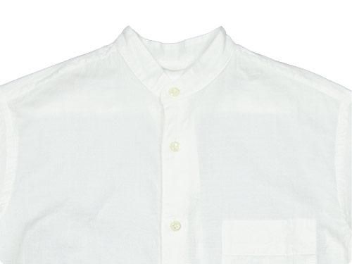 maillot gauze cotton stand collar shirts WHITE
