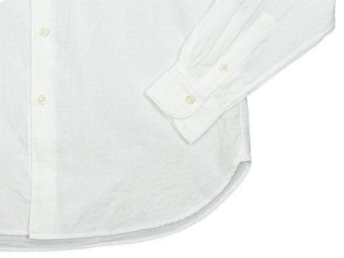 maillot gauze cotton stand collar shirts WHITE