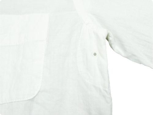 maillot gauze cotton stand collar shirts WHITE