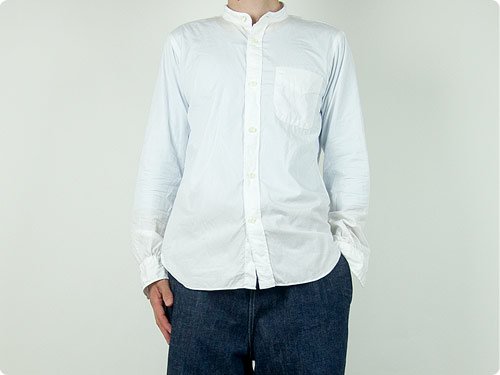 maillot b.label broad stand collar shirts WHITE