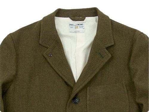 ENDS and MEANS Grandpa Wool Jacket OLIVE