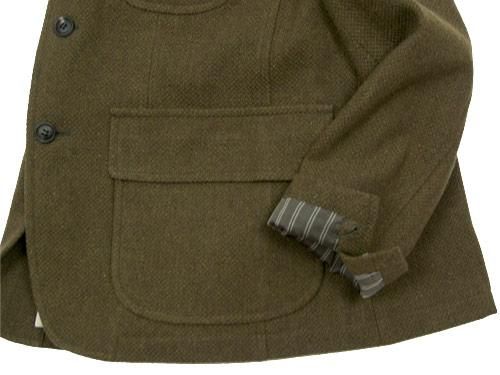 ENDS and MEANS Grandpa Wool Jacket OLIVE