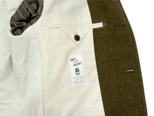 ENDS and MEANS Grandpa Wool Jacket OLIVE