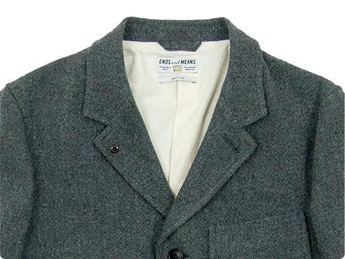 ENDS and MEANS Grandpa Wool Jacket GRAY