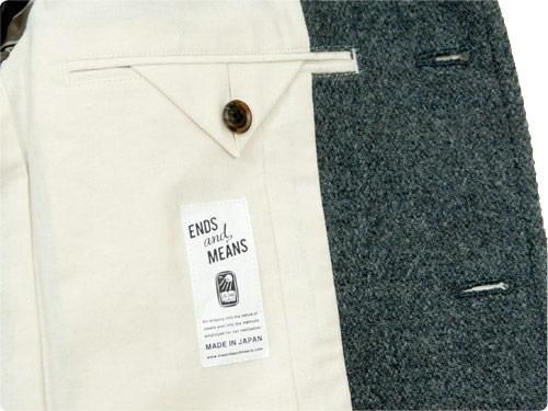 ENDS and MEANS Grandpa Wool Jacket GRAY
