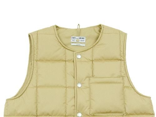 ENDS and MEANS Quilting Vest BEIGE