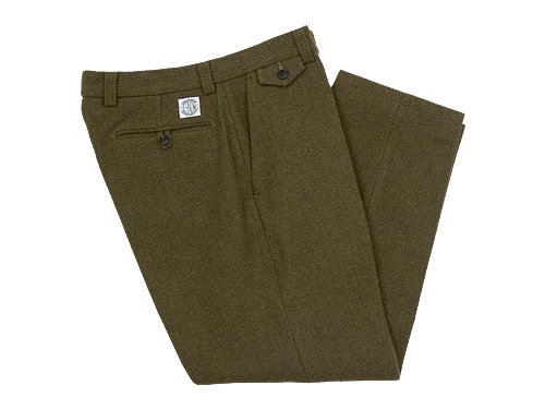 ENDS and MEANS Grandpa Wool Trousers OLIVE