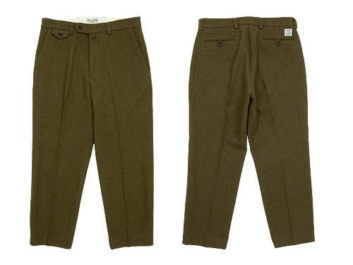 ENDS and MEANS Grandpa Wool Trousers OLIVE