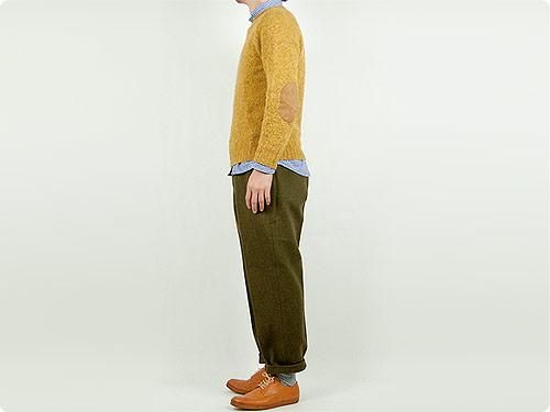 ENDS and MEANS Grandpa Wool Trousers OLIVE