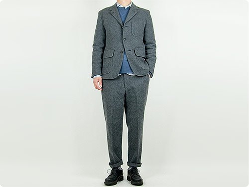 ENDS and MEANS Grandpa Wool Trousers GRAY