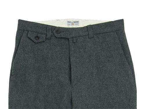 ENDS and MEANS Grandpa Wool Trousers GRAY
