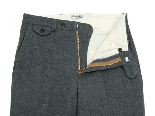 ENDS and MEANS Grandpa Wool Trousers GRAY