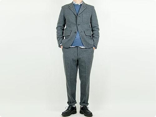 ENDS and MEANS Grandpa Wool Trousers GRAY