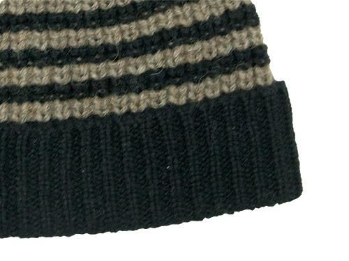 MHL. BULKY COURSE KNIT CAP 010BROWN x BLACK ̥󥺡