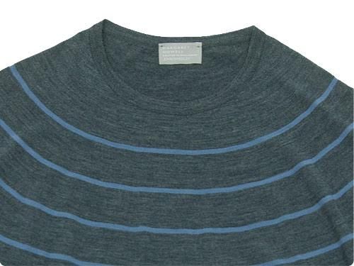 MARGARET HOWELL INTEGRAL STRIPE CREW KNIT 023GRAY̥󥺡