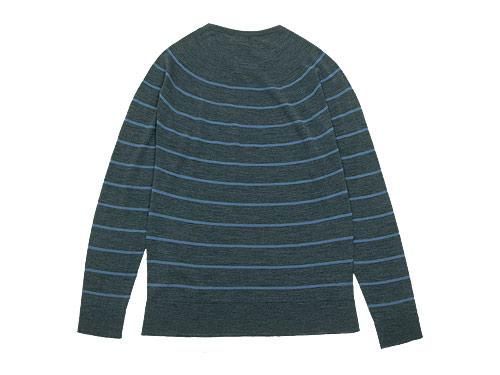 MARGARET HOWELL INTEGRAL STRIPE CREW KNIT 023GRAY̥󥺡