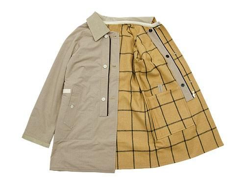 TATAMIZE RV COAT BEIGE x YELLOW CHECK