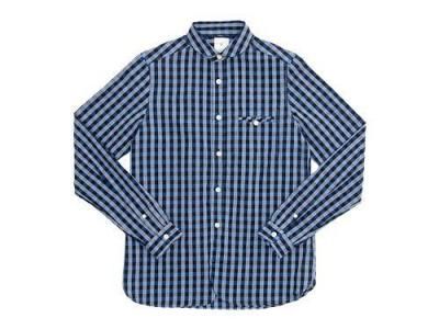 maillot sunset big gingham round work shirts BIG BLUE x BLACK