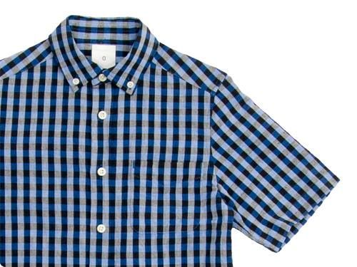 maillot sunset big gingham B.D. S/S shirts BIG BLUE x BLACK