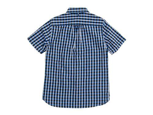 maillot sunset big gingham round work S/S shirts BIG BLUE x BLACK