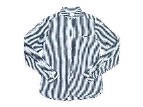 maillot sunset stripe round work shirts BLUE x WHITE