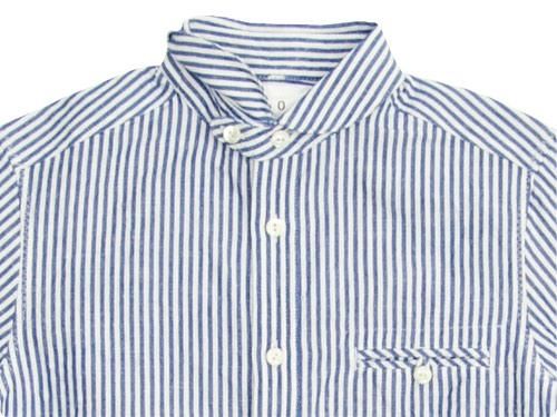 maillot sunset stripe round work S/S shirts BLUE x WHITE