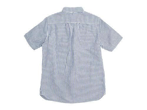 maillot sunset stripe round work S/S shirts BLUE x WHITE