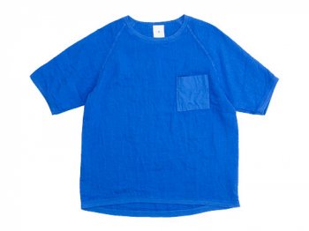 maillot linen shirts pocket T BLUE