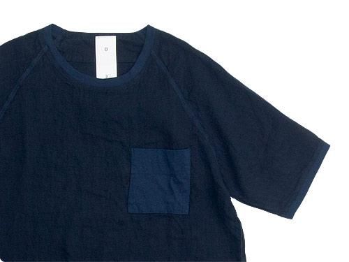 maillot linen shirts pocket T NAVY