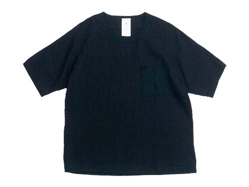 maillot linen shirts pocket T BLACK