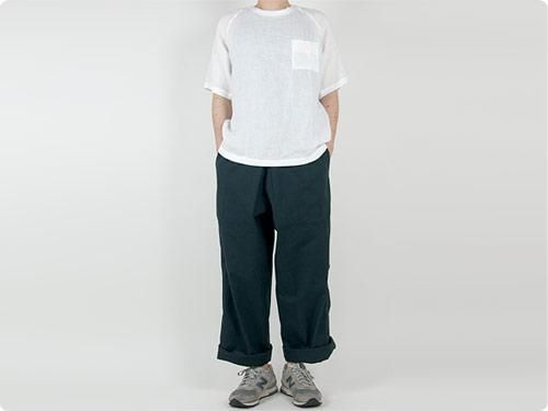 maillot linen shirts pocket T BLACK