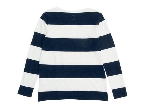 maillot wide pitch border long T WHITE x NAVY