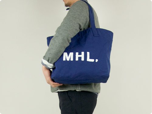 MHL. HEAVY CANVAS TOTE BAG 110BLUE 【596171550】