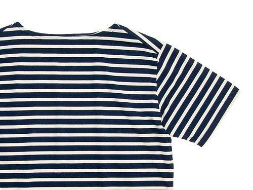 Charpentier de Vaisseau Boat Neck Short Sleeve NAVY x BEIGE