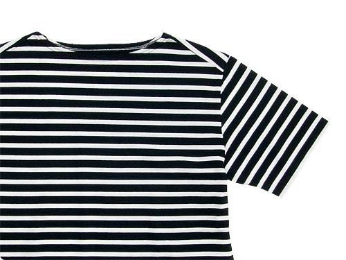 Charpentier de Vaisseau Boat Neck Short Sleeve BLACK x WHITE