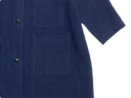Atelier d'antan Godardʥ linen coat NAVY