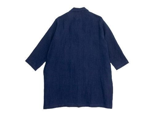 Atelier d'antan Godardʥ linen coat NAVY