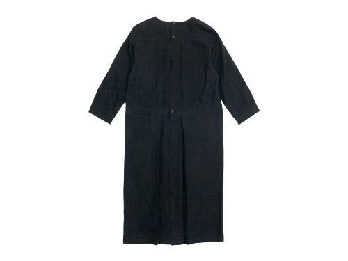 Atelier d'antan Cocteauʥȡ tuck apron dress BLACK