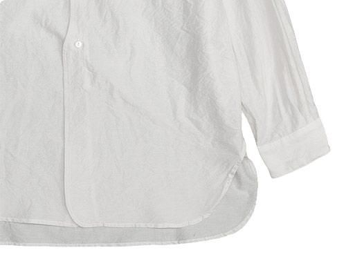 TOUJOURS Band Collar Long Shirts SMOKE WHITE