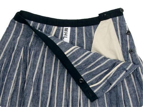 MHL. ROUTH COTTON LINEN SHIRTING SKIRT 123NAVY ̥ǥ