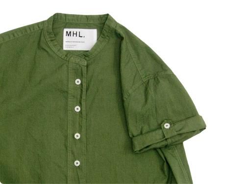 MHL. GARMENT DYE COTTON LINEN P/O SHIRTS 140DARK GREEN ̥ǥ