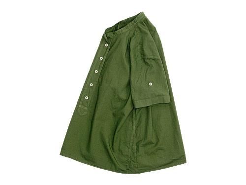 MHL. GARMENT DYE COTTON LINEN P/O SHIRTS 140DARK GREEN ̥ǥ