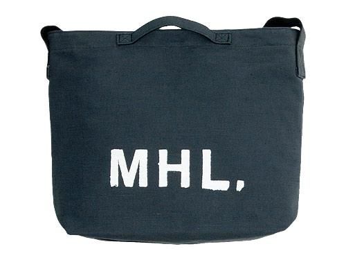 MHL. HEAVY COTTON JUTE CANVAS SHOULDER BAG  023CHARCOAL 595171554