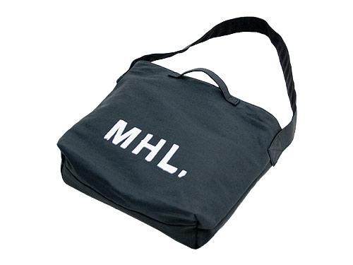 MHL. HEAVY COTTON JUTE CANVAS SHOULDER BAG  023CHARCOAL 595171554