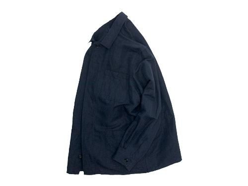 MARGARET HOWELL COTTON LINEN HERRINGBONE BLOUSON 120NAVY̥󥺡