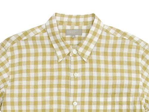 MARGARET HOWELL LINEN GINGHAM CHECK SHIRTS 060MUSTARD ̥󥺡