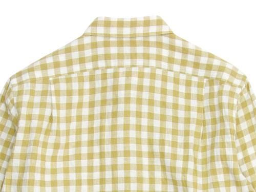 MARGARET HOWELL LINEN GINGHAM CHECK SHIRTS 060MUSTARD ̥󥺡